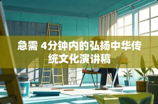 急需 4分钟内的弘扬中华传统文化演讲稿