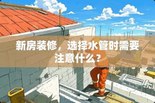 新房装修，选择水管时需要注意什么？