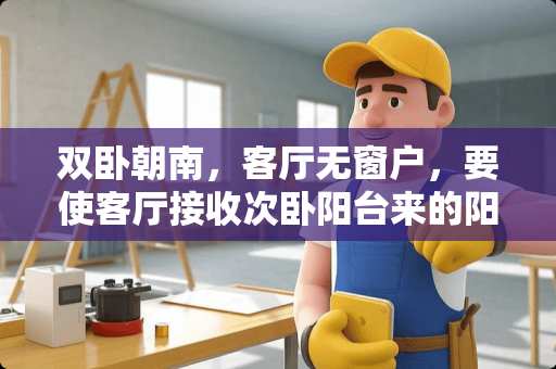 双卧朝南，客厅无窗户，要使客厅接收次卧阳台来的阳光，又能保证卧室的隐私 卧室和客厅连在一起怎么装修