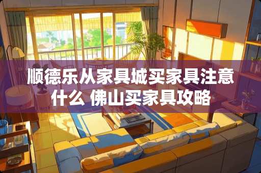 顺德乐从家具城买家具注意什么 佛山买家具攻略