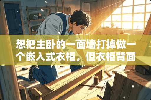 想把主卧的一面墙打掉做一个嵌入式衣柜，但衣柜背面应该怎么处理呢?衣柜背面就是客厅的电视墙 卧室门上要不要做吊柜，做起来好看吗