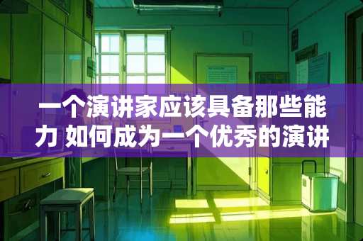 一个演讲家应该具备那些能力 如何成为一个优秀的演讲家
