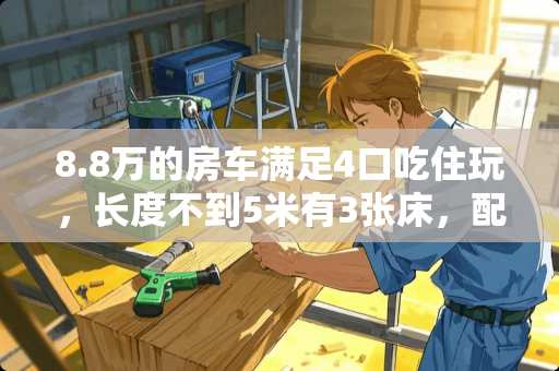 8.8万的房车满足4口吃住玩，长度不到5米有3张床，配家用变频空调