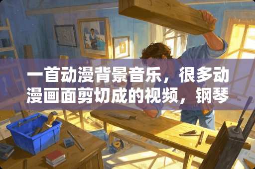 一首动漫背景音乐，很多动漫画面剪切成的视频，钢琴弹奏，噔、噔、噔