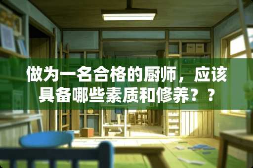 做为一名合格的厨师，应该具备哪些素质和修养？？