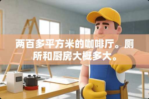 两百多平方米的咖啡厅。厕所和厨房大概多大。