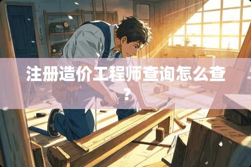 注册造价工程师查询怎么查？