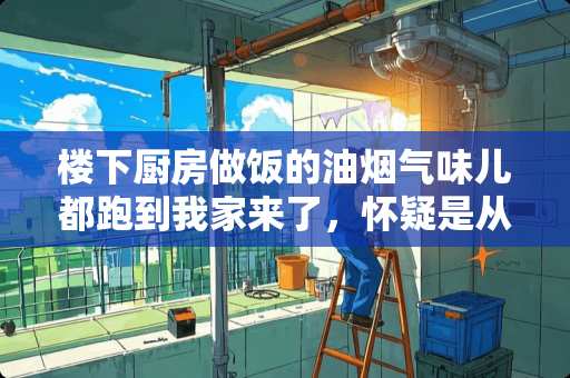 楼下厨房做饭的油烟气味儿都跑到我家来了，怀疑是从天然气管道缝隙进来的，怎么办？
