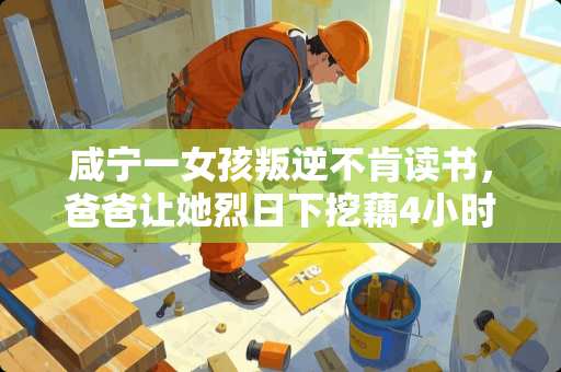 咸宁一女孩叛逆不肯读书，爸爸让她烈日下挖藕4小时，这样的教育你认同吗？