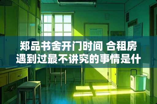 郑品书舍开门时间 合租房遇到过最不讲究的事情是什么