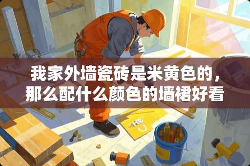 我家外墙瓷砖是米黄色的，那么配什么颜色的墙裙好看 外墙仿石漆芝麻白配什么颜色