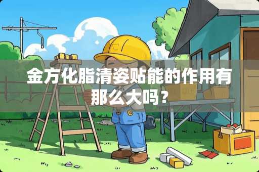 金方化脂清姿贴能的作用有那么大吗？