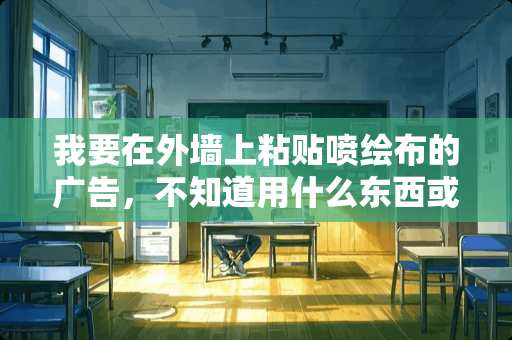 我要在外墙上粘贴喷绘布的广告，不知道用什么东西或胶水比较粘的结实 瓷砖和墙体可以用什么胶水粘呢