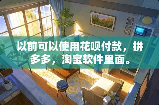 以前可以使用花呗付款，拼多多，淘宝软件里面。