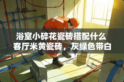 浴室小碎花瓷砖搭配什么 客厅米黄瓷砖，灰绿色带白边框门，配啥颜色的墙纸