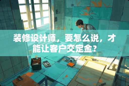 装修设计师，要怎么说，才能让客户交定金？