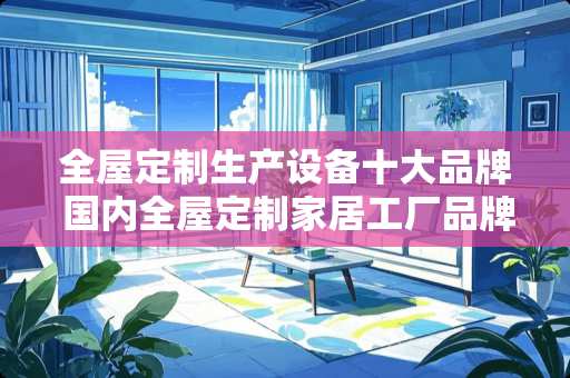 全屋定制生产设备十大品牌 国内全屋定制家居工厂品牌有哪些