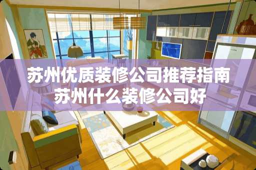 苏州优质装修公司推荐指南 苏州什么装修公司好