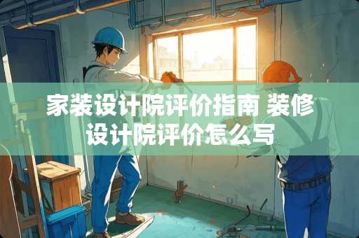 家装设计院评价指南 装修设计院评价怎么写