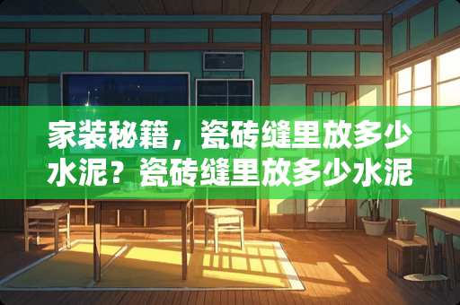 家装秘籍，瓷砖缝里放多少水泥？瓷砖缝里放多少水泥