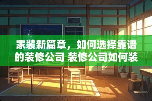 家装新篇章，如何选择靠谱的装修公司 装修公司如何装修