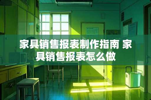 家具销售报表制作指南 家具销售报表怎么做