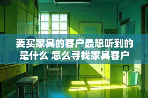 要买家具的客户最想听到的是什么 怎么寻找家具客户