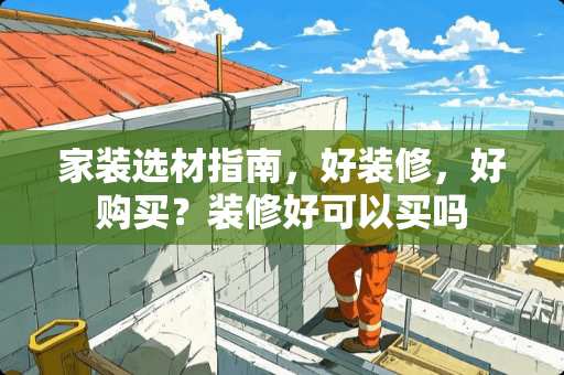 家装选材指南，好装修，好购买？装修好可以买吗