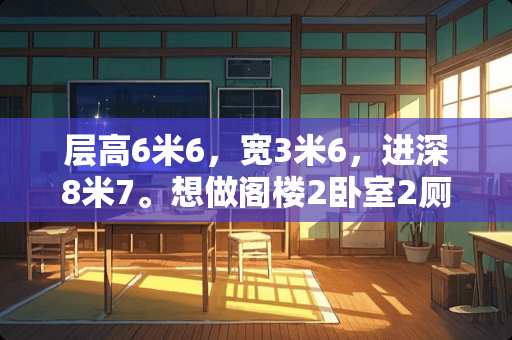 层高6米6，宽3米6，进深8米7。想做阁楼2卧室2厕所怎么做 女孩阁楼卧室怎么装修