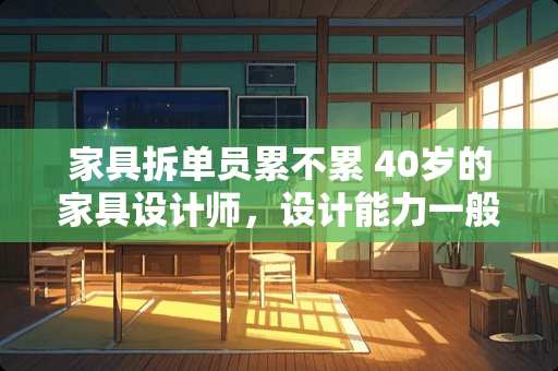 家具拆单员累不累 40岁的家具设计师，设计能力一般，做不下去了，还能干什么