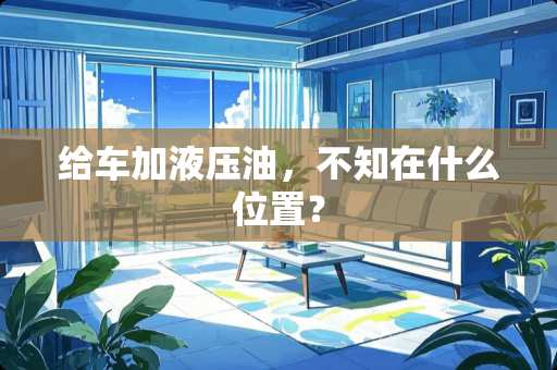 给车加液压油，不知在什么位置？