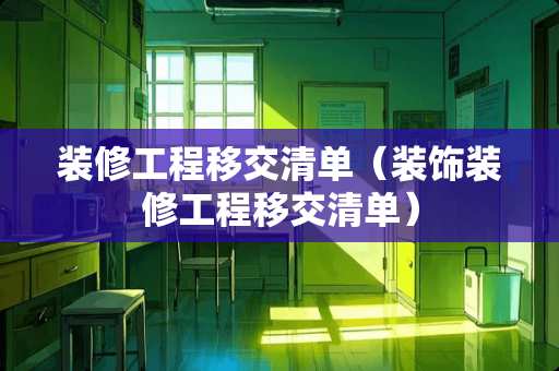 装修工程移交清单（装饰装修工程移交清单）