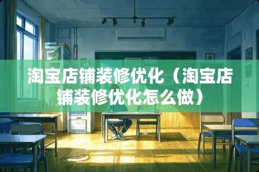淘宝店铺装修优化（淘宝店铺装修优化怎么做）