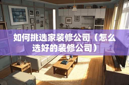 如何挑选家装修公司（怎么选好的装修公司）