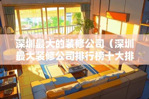 深圳最大的装修公司（深圳最大装修公司排行榜十大排名）