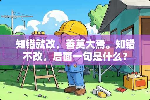 知错就改，善莫大焉。知错不改，后面一句是什么？