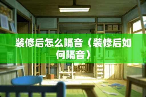 装修后怎么隔音（装修后如何隔音）