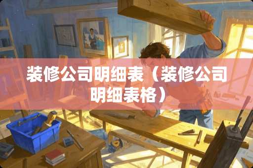 装修公司明细表（装修公司明细表格）