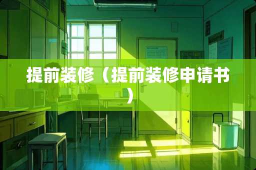 提前装修(提前装修申请书) 提前装修(提前装修申请书)