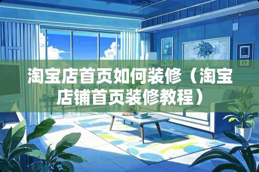 淘宝店首页如何装修（淘宝店铺首页装修教程）