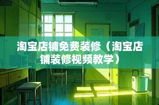 淘宝店铺免费装修（淘宝店铺装修视频教学）