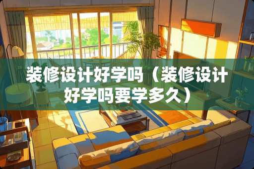 装修设计好学吗（装修设计好学吗要学多久）