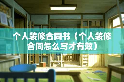 个人装修合同书（个人装修合同怎么写才有效）