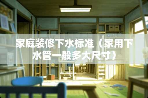 家庭装修下水标准（家用下水管一般多大尺寸）