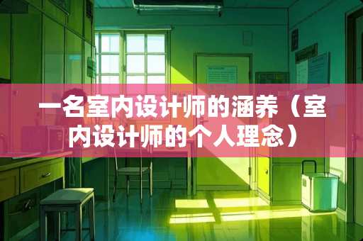 一名室内设计师的涵养（室内设计师的个人理念）