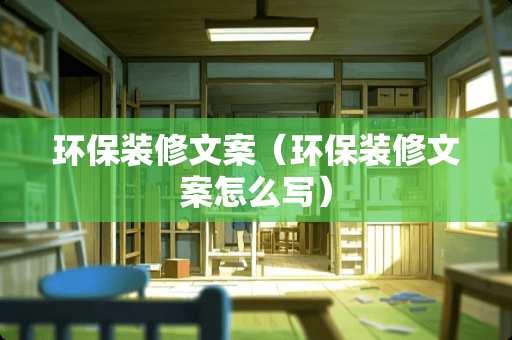 环保装修文案（环保装修文案怎么写）