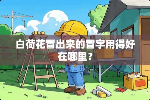 白荷花冒出来的冒字用得好在哪里？