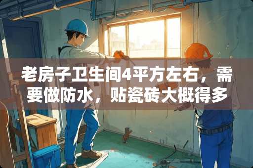 老房子卫生间4平方左右，需要做防水，贴瓷砖大概得多少费用？