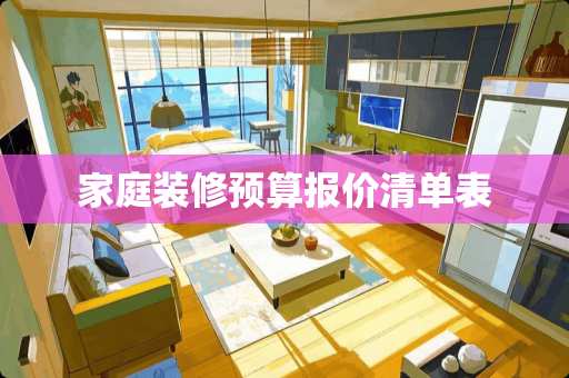 家庭装修预算报价清单表