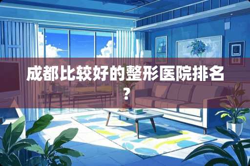 成都比较好的整形医院排名？